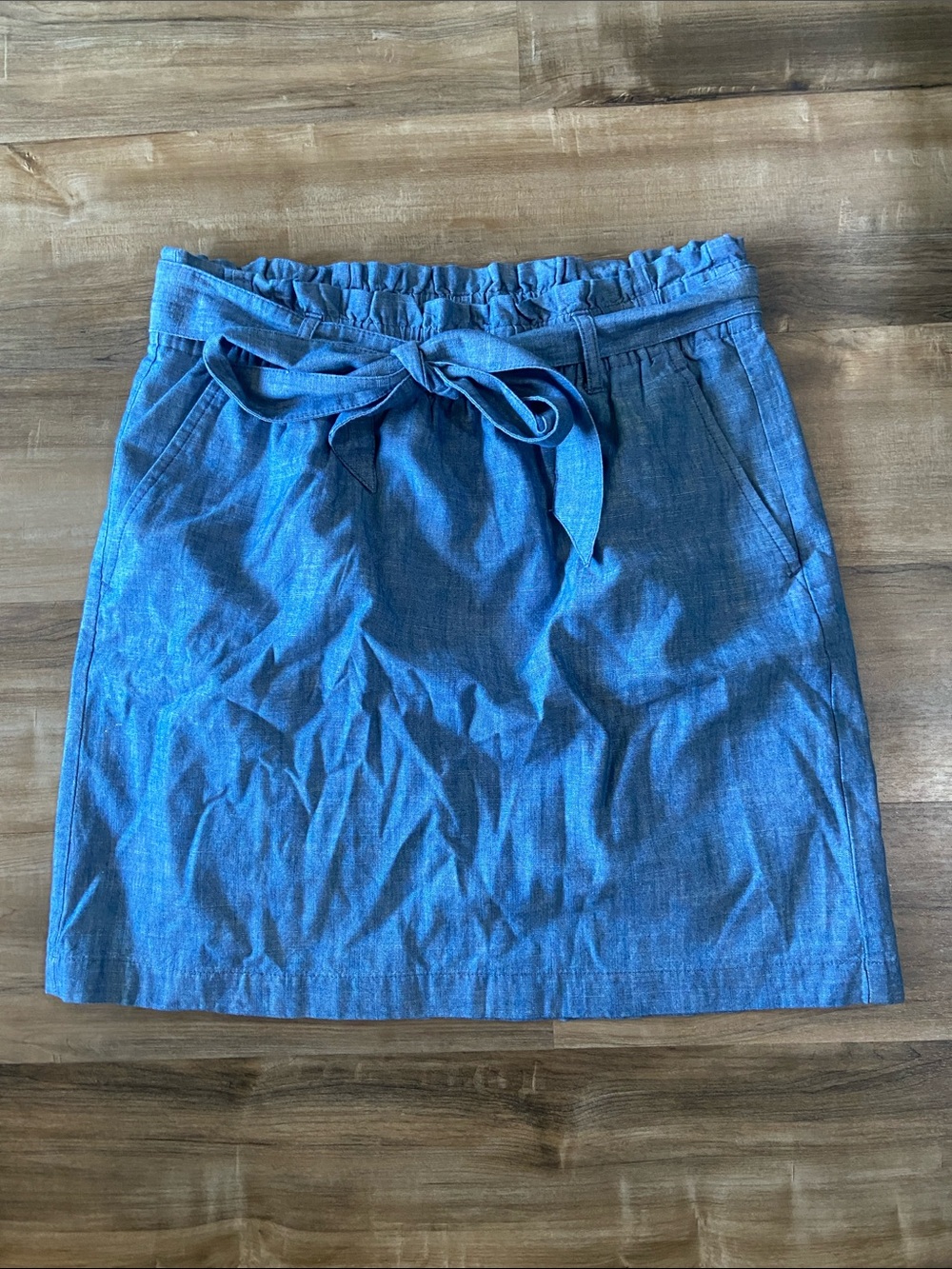 J. Crew Chambray Blue Paper Bag Skirt